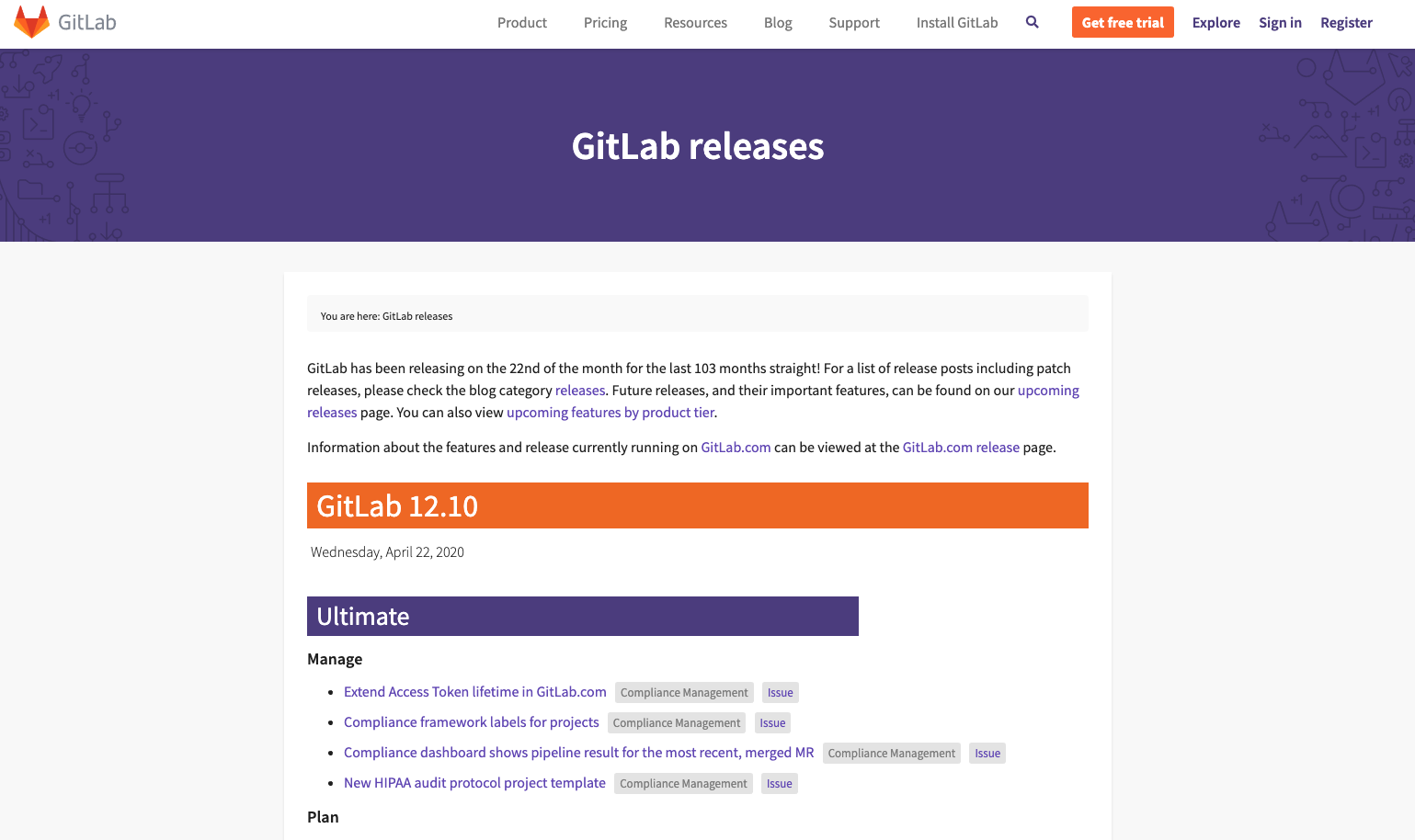 GitLab 官方发布页面