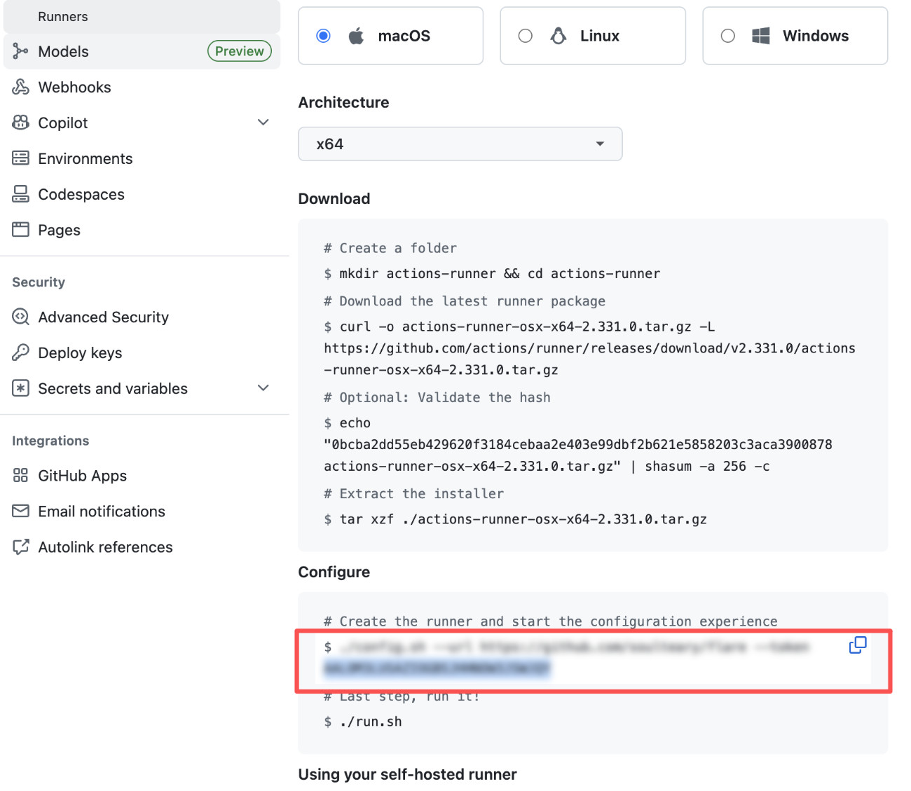 GitHub - 复制配置 token 指令